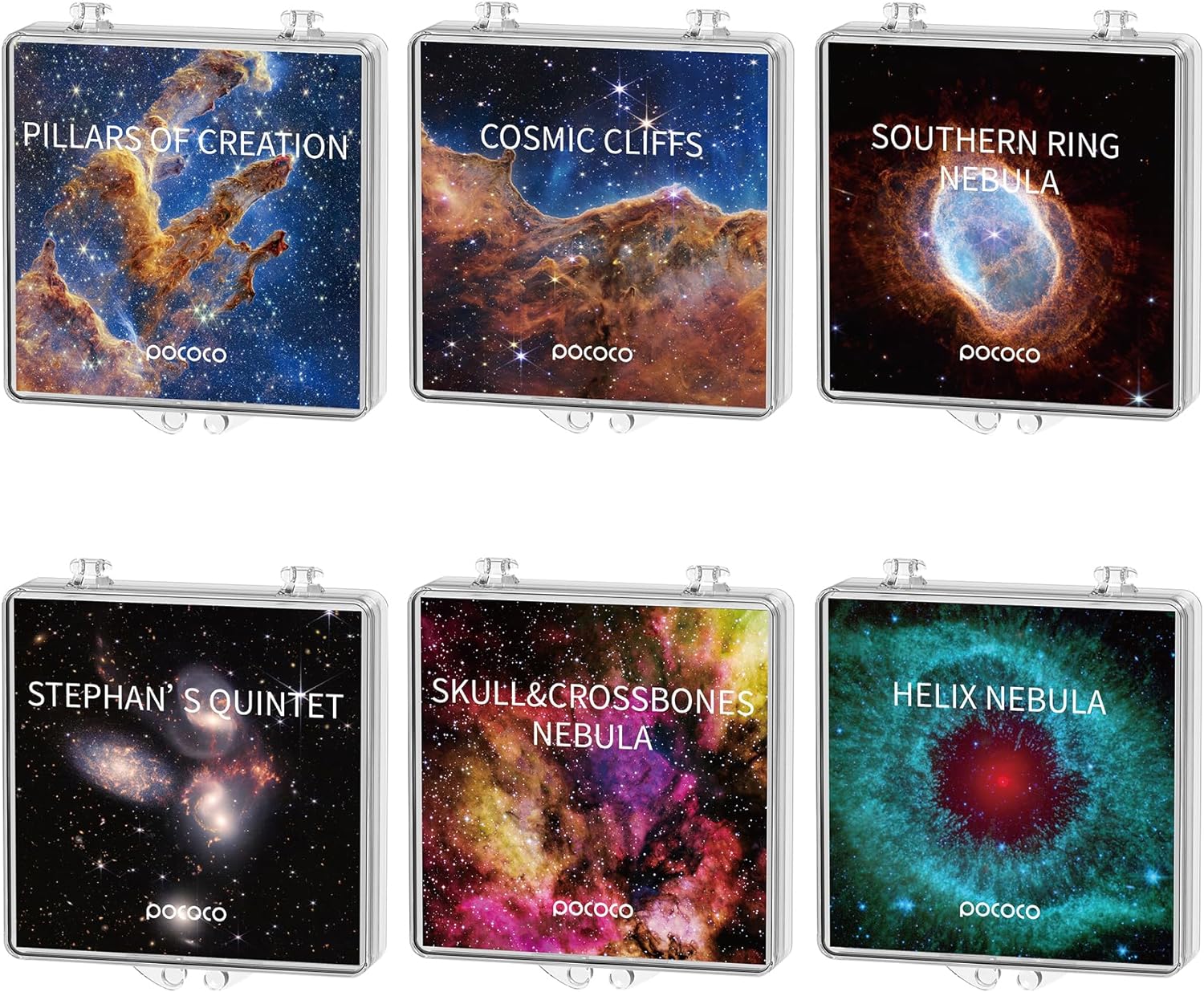 POCOCO Fixed Star and Nebula Series Galaxy Star Projector Night Light Discs: Realistic Galaxy Patterns, 5K Ultra HD, 96% Light Transmission, High Brightness - 6-Piece Pack (Projector Not Included)