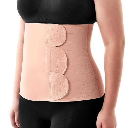 Momcozy Ergowrap Postpartum Belly Band for Natural and C-Section Recovery, Abdominal Binder with 3D Abdomen Lifting & Ergonomic Back Support, Seamless Belly Wrap Shapewear for Post Surgery Recovery