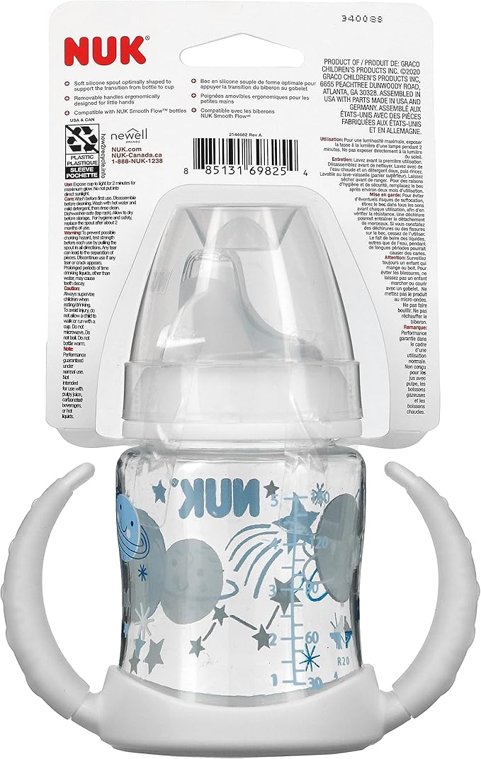 NUK Learner Cup, 5 oz, 1 Pack, 6+ Months – BPA Free, Spill Proof Sippy Cup
