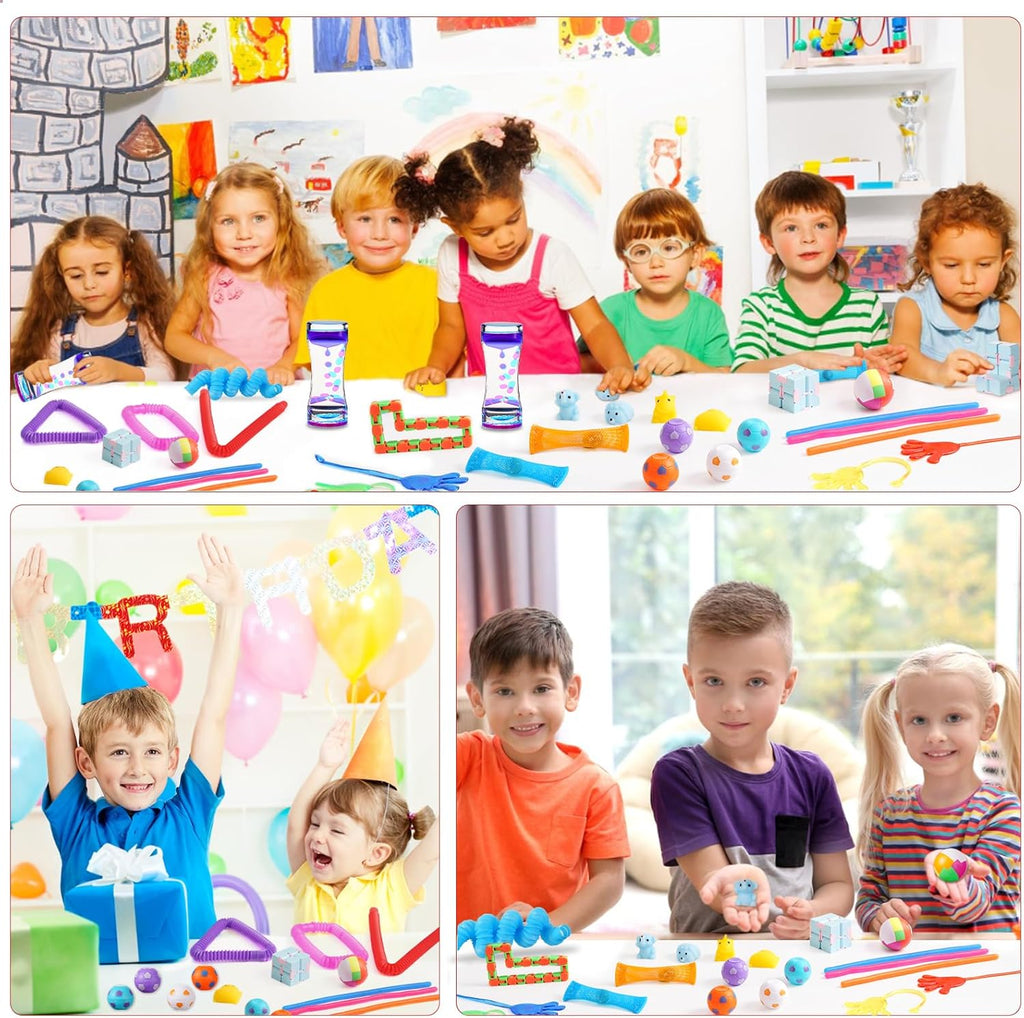 30Pcs Fidget Toys Pack Kids Sensory Party Favors Fidgets for Kids Classroom Treasure Box Toys Prizes Stocking Stuffers Goodie Bag Pinata Filler Autism Autistic ADHD Stress Relief Anxiety Toys
