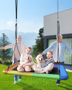 Tree Swing for Kids and Adults, 60" Waterproof Rectangle Platform Swing, 700lbs Heavy Duty with Adjustable Straps, Colorful