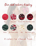 doboi 8PCS 5.5" Christmas Baby Girls Hair Clips Fable Hair Bows Cotton Linen Bows for Girls Gingham Hair Accessories for Baby Toddlers Kids