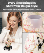 Pintoo 3D Puzzle Vase Unique Flower Vase Made by 160 Curved Plastic Puzzle Pieces House Warming Gift for Flower Arrangements and Home Decoration - [S1035] (Translucent, Flowers and Birds)