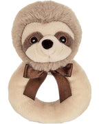 Bearington Baby Lil’ Speedster - 5.5 Inch Sloth Plush Stuffed Animal Soft Ring Rattle, Sloth Baby Stuff - Newborn Toy Plush Animal
