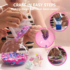 Klever Kits Make Your Own Unicorn Crystal Terrarium Crafts Kit for Kids-Crystal Growing Science 12 Color LED Night Light Unicorn Birthday Gifts Toys for Girls