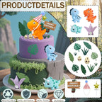 20pcs Dinosaur Cake Topper Set with Dinosaur Eggs - Reusable Dinosaur Cake Decorations，Dinosaur Birthday Decorations for Boys & Girls (Dinosaur Cupcake Toppers, Happy Birthday Cake Accessories)
