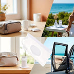 2Pcs White Baby Wipe Holder Case - Waterproof Travel Container for Wet Wipes, Portable Refillable Dispenser with Sealed Lid,On-The-Go Diaper Essentials,Keeps Wipes Moist and Fresh