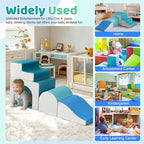 Sumbababy Foam Climbing Blocks for Toddlers: with a Tunnel - 4 PCS Foam Blocks - Kids Indoor Climbers Play Structures Play Gym Soft Climber with Slide and Stair Soft Playground Green