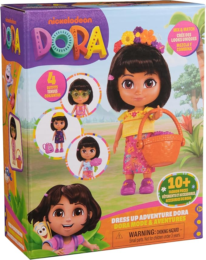 Dora, Dress Up Adventure Dora, 6-inch Doll with Removable Clothes & Accessories, Kids Toys for Girls & Boys Ages 3 and Up