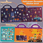 2 Set Halloween Reusable Sticker Books for Toddlers 3+, Halloween Stickers for Kids, Sticker Book for Toddlers 3+ Years, Halloweens Gifts for Kids Girls Boys