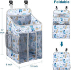 Accmor Hanging Baby Diaper Caddy Organizer, Diaper Stacker, Baby Crib Hanging Classified Storage Bag Organizer for Changing Table, Crib, Playard or Wall & Nursery Organization, White