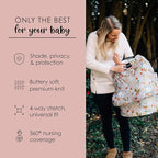 Milk Snob Original 5-in-1 Cover - Nursing Cover for Breastfeeding - Baby Carseat Canopy & Stroller - Essential All-in-One Design - Gift for Mom, Baby (Strawberry Fields)