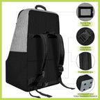 Padded Car Seat Travel Bag for Airplane, Heavy Duty Backpack for Air Travel, Water-Resistant Carrier with Shoulder Strap, Fits Most Car Seats (Grey+Black)