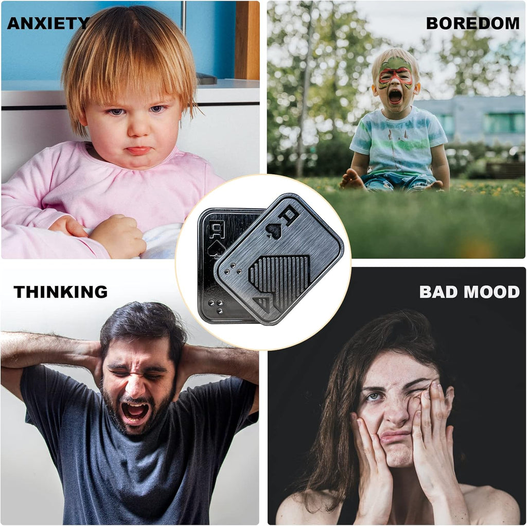 New Decompression Metal Poker Fidget_Slider, Hand Spinner Office Fidget Toys, Sensory Toys Anxiety Stress Relief Desk Toys Gifts for Adult Kids