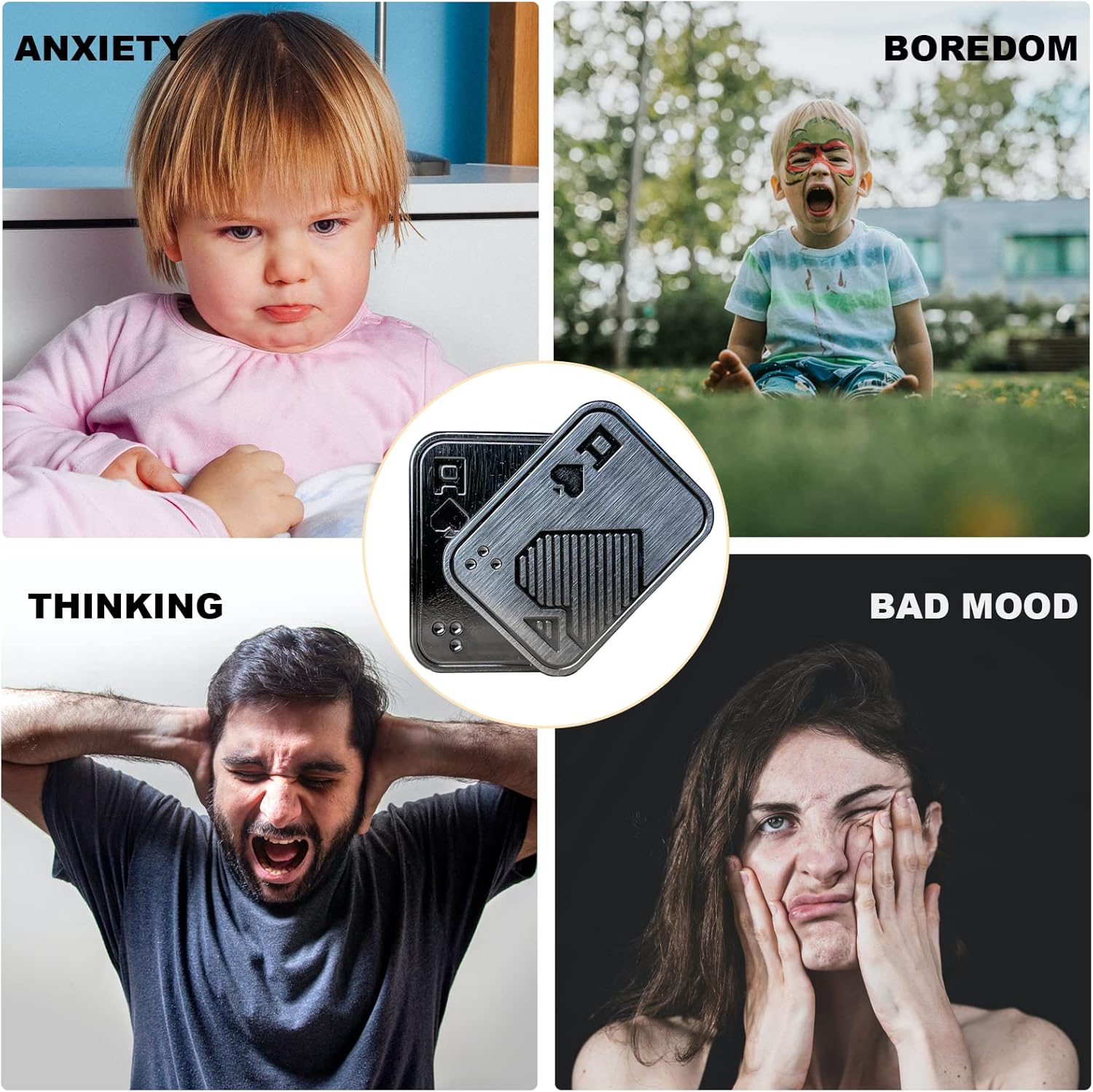 New Decompression Metal Poker Fidget_Slider, Hand Spinner Office Fidget Toys, Sensory Toys Anxiety Stress Relief Desk Toys Gifts for Adult Kids