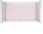 Lambs & Ivy Little Garden 100% Cotton Pink Floral Fitted Crib/Toddler Sheet