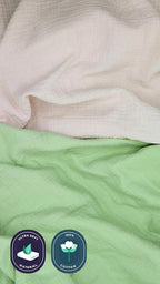 Muslin Fitted Crib Sheet for Standard Crib Mattress, 52” X 28”, 2 Pack 100% Cotton Soft Breathable Baby Crib Sheet for Boys, Girls (Beige/Green)