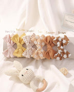 doboi 10PCS Baby Girls Headbands Hair Bows Nylon Linen Hairbands Handmade Hair Accessories for Newborn Infant Toddlers Little Girl and Kids 3.5Inches