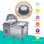 Baby Trend Lullaby Nursery Suite EZ-Fold Playard with Portable Rocking Lounger, Madrid Plaid