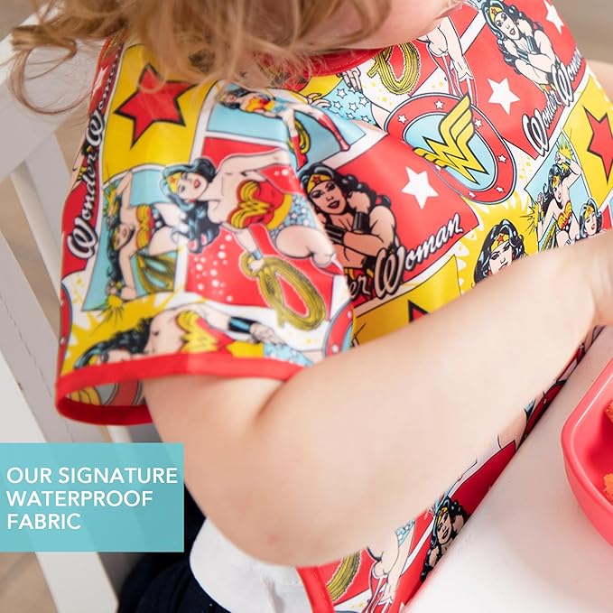 Bumkins Bibs - Toddler Bibs, Waterproof, Large for 1-3 Years, Short Sleeve