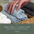 Sky Blue Washcloths Set of 6 Soft Facial Cloths 10” x 10” 100% Viscose Derived from Bamboo Spa-Like Feel Silky Face Cloth for Skin Cleansing