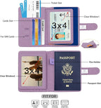 Melsbrinna Rfid Passport Holder for Travel women/Men, Cute Passport Wallet Rfid Blocking Card Slots, Rfid Passport Cover/CaseTravel Wallet, Passport Book Holder (1, Purple1)