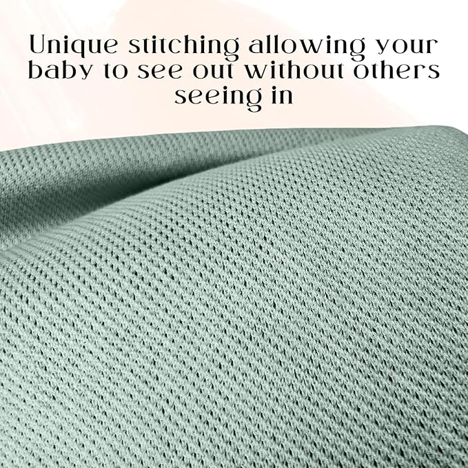 Peekaboo Nursing Cover Up for Breastfeeding - Breathable Knit - Soft Organic Cotton & Cashmere Breast Feeding Poncho for Women - Privacy Feature - Includes Mesh Laundry Bag (Sage)