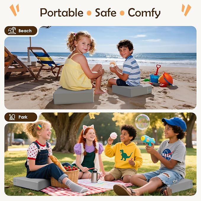 Booster Seat for Kitchen Chair with Comfy Backrest Pillow and Adjustable Safety Buckles,Non-Slip Kid Toddler Booster Seat for Dining Table, PU Travel Baby Booster Cushion Chair