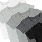 HonestBaby 5-Pack Short Sleeve T-Shirts 100% Organic Cotton Baby, Toddler, Little Kid, Boy, Girl, Unisex