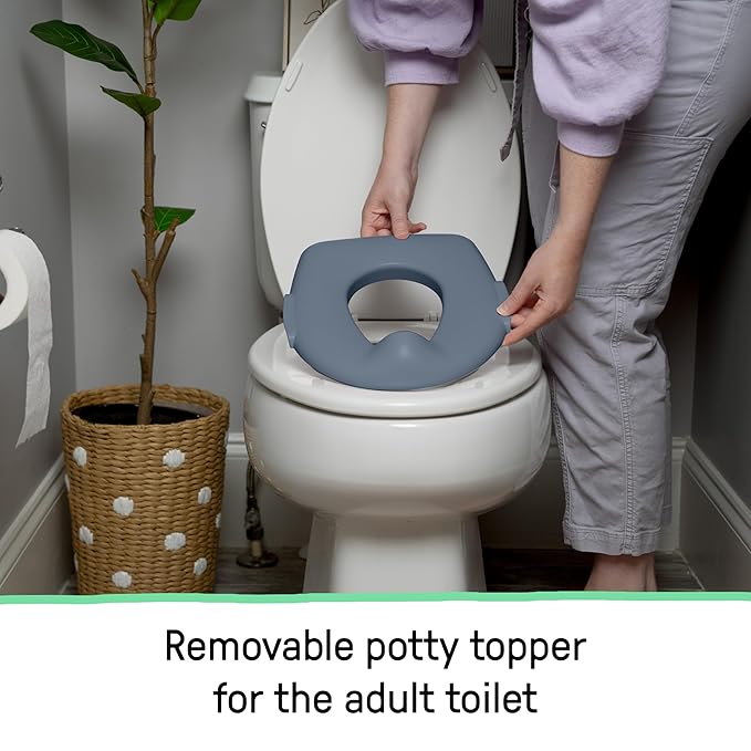 Ingenuity My Size Potty Pro in Blue, Infant Potty Training Toilet, Lifelike Flushing Sound, for Ages 18 Months, Up to 50 Pounds