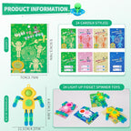 24Pcs Pop Fidget Spinners Bulk - DIY Deformable Astronaut Fingertip Toys with Cards Keychain Fidget Spinners Glow in The Dark Party Favors Sensory Toys Bulk for Kids Adults Classroom Prizes