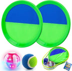 Ayeboovi Kids Outdoor Beach Pool Toys Toss and Catch Ball Set Upgraded Light UP Ball Yard Lawn Games for 3-10 Years Boys Girls Toddlers Easter Basket Stuffers-Green