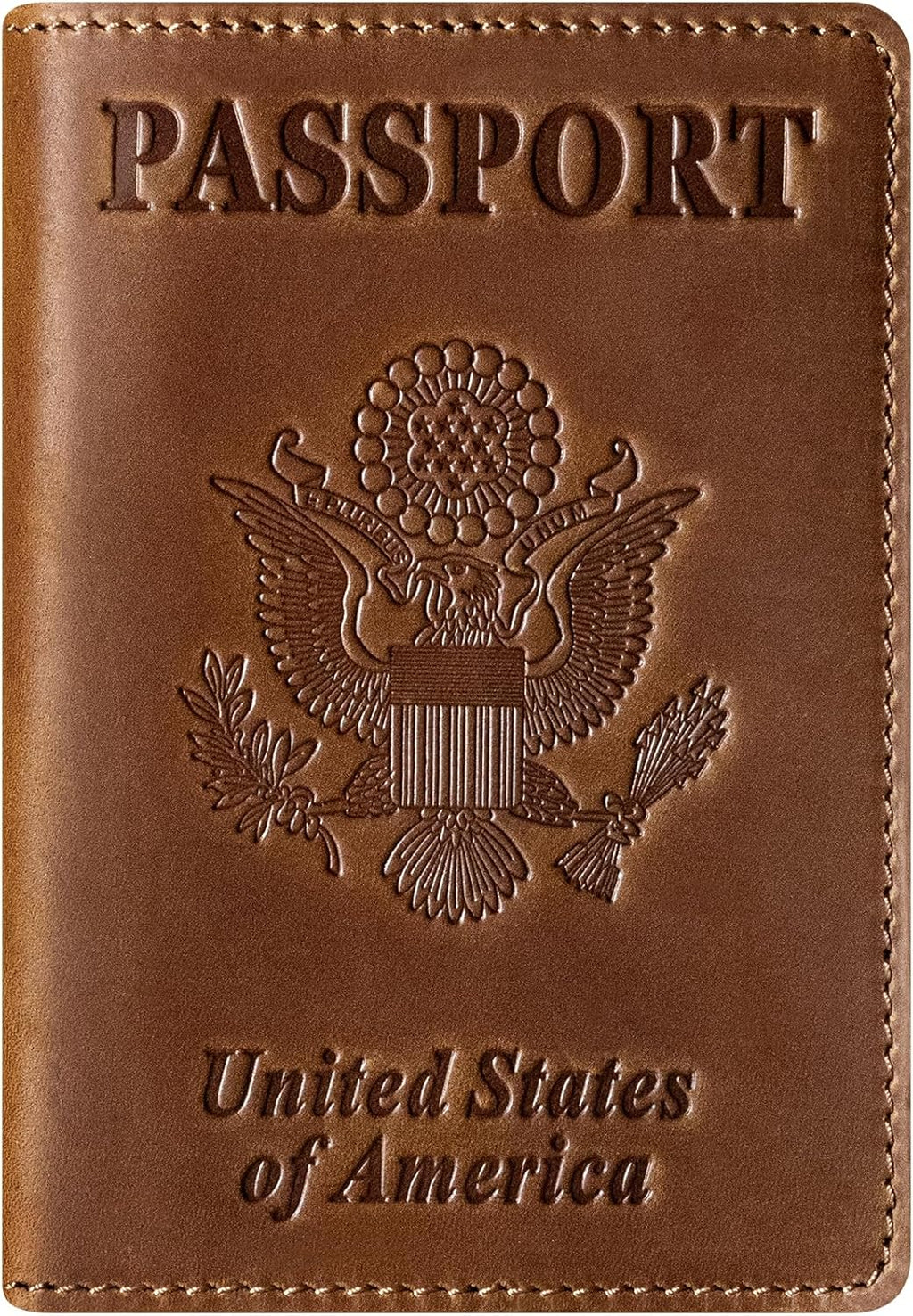 BIAOTIE Premium Leather Passport Holder Covers, Rfid Travel Wallet Passport Document Holder, Travel Essentials Wallet Cover Case for Men and Women (Brown)