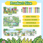 R&DLanci Animal Crayons for Kids, 11-colors Washable Crayon Set with Eraser & Drawing Paper, Non-Toxic Crayon, Easy to Hold, Mess-Free Crayons for Toddlers, Art Supplies for Toddlers and Kids Ages 3+