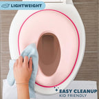 Toddler Potty Training Seat - Toddler Toilet Seat Attachment for Boys & Girls w/Splash Guard, Non-Slip Grip for Secure Fit, Fits Standard Round & Oval Toilets, Storage Hook Included, Pink