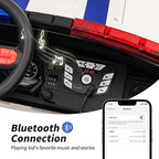 12V 7Ah Electric Police Car Ride on Toy for Big Kids, 2 Seater Kids Ride on Car SUV w/Remote Control, Bluetooth - White