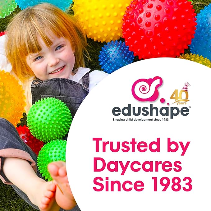 Edushape Original Sensory Ball for Baby - 7" Deflated Blue Color Baby Ball Helps Enhance Gross Motor Skills for Kids 6 Months & Up