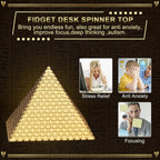 Egyptian Fidget Spinner Toy for Kids Adults, Metal Pyramid Fingertip Hand Finger Spinner, Heavy Duty Cool Desk Decoration Toy for Home Office, Sicence Kit Gadget, Perpetual Motion Spinning