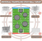 jumpfly Trampoline Football Game Accessories, Toss Throwing Target Net Fits 8 FT/10 FT/12 FT/14 FT Recreational Trampolines with Two Footballs - Trampoline Indoor Outdoor Party Games for Kids