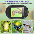 1000X Handheld Microscope for Kids 4K 2.0" Screen Rechargeable Mini Pocket Digital Microscopes w/Slides Kit Portable Edu Gift Age 4-6 8-12 Children Students (Purple)