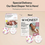 The Honest Company Clean Conscious Diapers for Delicate Skin | Up to 100% Leakproof | Hypoallergenic, Fragrance Free | Girl Prints | Super Club Box, Size 1 (8-14 lbs), 136 Count (Prints May Vary)