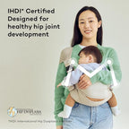 Konny Baby Carrier Hip Seat, Dual Support IHDI Certified with Two Safety Pads, Adjustable Wraps Sling Wearable One Size Fits All, Baby Essentials for 6 to 48 Months up to 44 lbs -Grey Beige