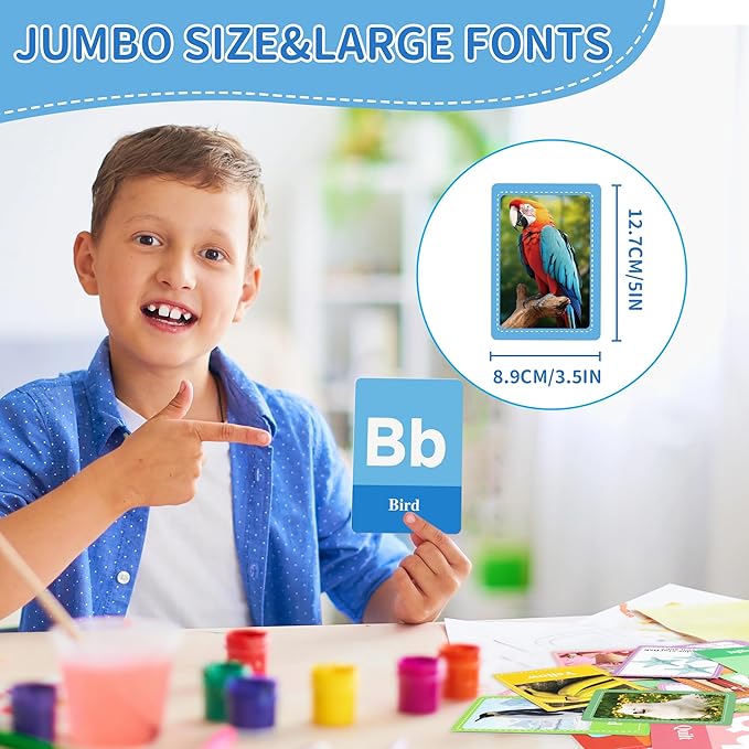 Flash Cards for Toddlers 1-3, Alphabet ABC Flash Cards,Letter Number Animal Shape Color, First Words Flashcards,Educational Toy for Baby Kid Preschool Toddler Learning Activities,60 Double-Sided Cards
