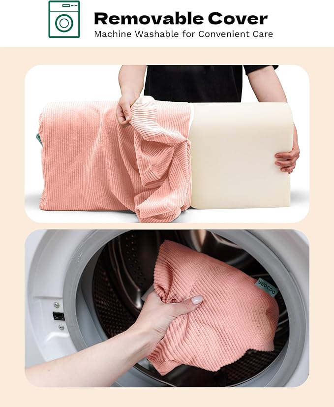 Bed Rail Bumpers Protector, Hospital Bed Rails Padding, Loft Beds and Bunk Beds Bumpers Protector, Premium Soft Memory Foam - Anti-Bump | Fall Prevention, Size 35.4 x 5.5 x 7.9 Inches, Pink