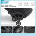 NEW TILAMI 18 inch Rolling Backpack for Kids - Waterproof, Stair-Climbing, Durable, Personalized Design for School, Travel, Black