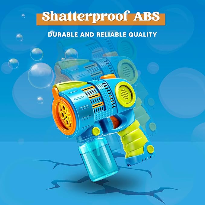 Sloosh 2 Packs Bubble Gun Machine with Refill Solution, Automatic Bubble Maker Blower for Kids, Outdoors, Party, Easter, Summer, Easter Basket Stuffers, Birthday Gift