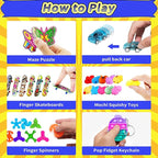 123 PCS Party Favors for Kids, Fidget Toys Bulk, Birthday Gifts Toys, Stocking Stuffers, Prize Treasure Box Toys for Classroom, Goodie Bags Stuffers, Pinata Filler, Carnival Prizes for Boys Girls 4-10