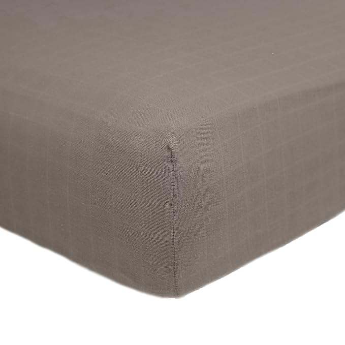 Little Unicorn Premium Crib Sheet | Breathable & Super-Soft Muslin Fabric (Mocha)