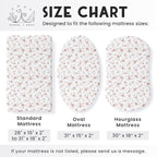 Baby Bassinet Sheets Girl (Juliette) 2-Pack - Fitted Bedside Bassinet Sheets - Buttery Soft Cotton Blend for Standard Bassinet Mattress Pad - Compatible with Halo Bassinest