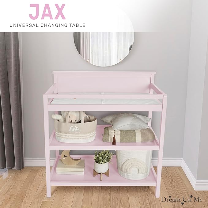 Dream On Me Jax Universal Changing Table, Blush Pink , 34x20x40 Inch (Pack of 1)